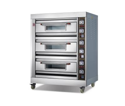 China Flour Mill Maker Stainless Steel Kitchen Bakery Equipment Commercial Electric Digital Handling Platform Oven 3 Tray 6Tray for sale