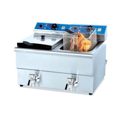 China 2021 Hotels Product Standard High Cost Effective Double Top Tank Electric Fryers With Oil for sale