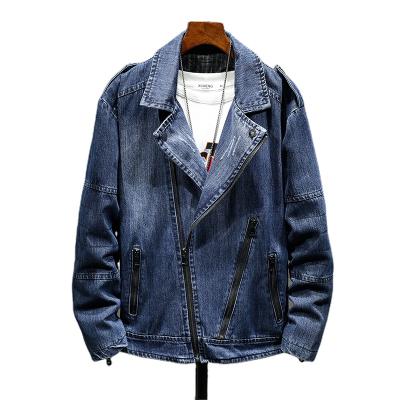 China Luxury Blue Washed Denim Jacket Mens Duffle Zipper Fly Buffalo Costom New Arrival Fashion Warm QUICK DRY Boys Jeans Denim Jacket Coat for sale