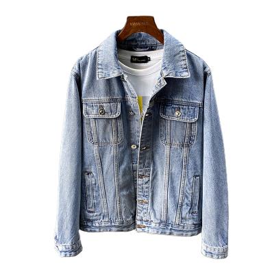 China QUICK DRY Blue Denim Jacket Men Winter Embroidery Casual Hip Hop Loose Button Washed Tops Odd Tops Duffle Jeans Jacket Men Luxury for sale