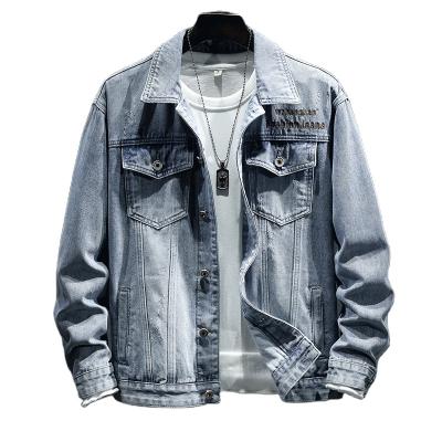 China QUICK DRY Blue Denim Jacket Men Winter Embroidery Casual Hip Hop Loose Button Washed Tops Odd Tops Duffle Jeans Jacket Men Luxury for sale