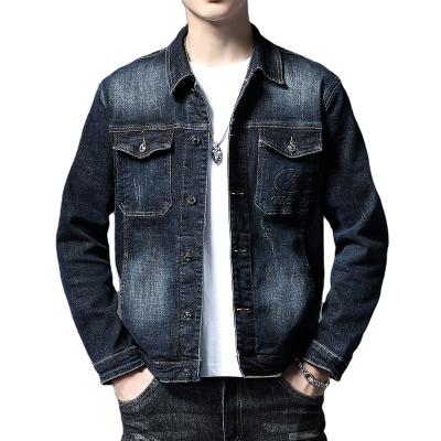 China 2021 Winter Men's QUICK DRY Denim Big Blue Jacket Embroidery Casual Hip Hop Loose Button Washed Jacket High Quality Men's Jeans ODM Tops for sale