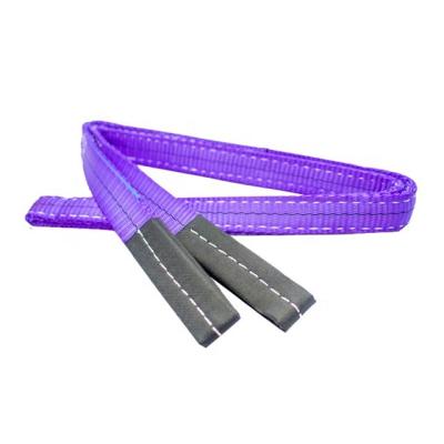 China 2021 New Tow Strap Polyester Recovery Wearing Promotion Heavy Duty 100% Flat Eye Lift And Eye Crane Weight Lifting Belt Sling for sale