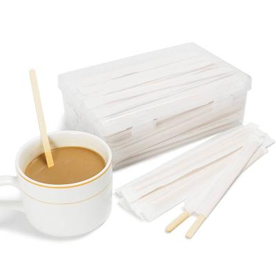 China 200pcs Sustainable Eco Friendly Bamboo Wooden Coffee Stirrers For Mixed Sugar And Milk for sale