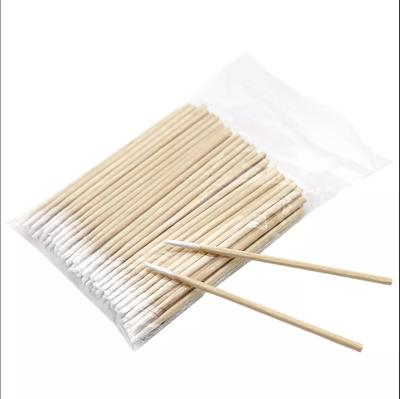 China Amazon Hot Selling Eco-friendly Eco 100pcs Make Up Tip Headed Cleaning Cotton Swabs With Wooden Stick for sale