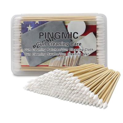 China 100% China Eco-friendly Factories Directly Supply 500 Pcs Bamboo Stick Disposable Industrial Cotton Swabs Pointed Head for sale