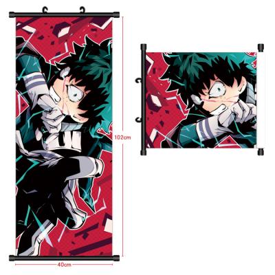 China Minimalist 40*102cm Designs Cartoon My Hero Academia Anime Wall Scroll Poster Pictures Home Hanging Decoration Fabric Painting for sale