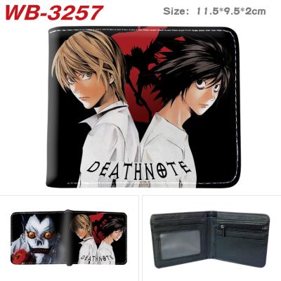 China Anime Waterproof Peripheral Wallet Short Death Note Purse With Coin Pocket Large Capacity PU Leather Card Bag Wallet for sale