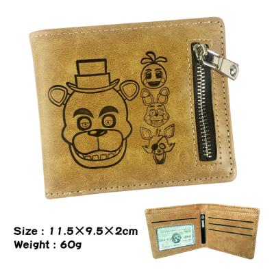 China Anime Waterproof Peripheral Wallet Student Wallets Gaming Animation PU Leather Card Holder Purse With Zipper Bag for sale