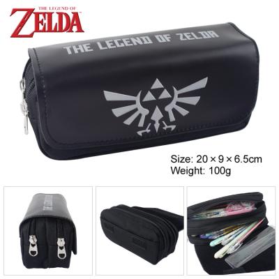 China New Anti-theft Anime The Legend of zelda PU Printed Pencil Case Zipper Makeup Pen Stationery Bag for sale