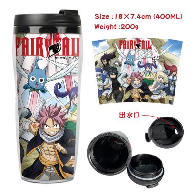 China Wholesale Viable DIY Anime FAIRY TAIL Travel Mug Peripheral Plastic Originality With Double Lid Insulated Plastic Cup for sale