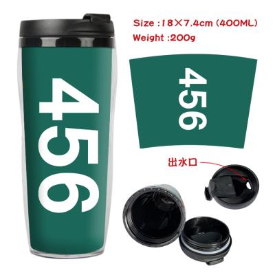 China Custom Viable Double Cup Squid Game Anime Coffee Mug Sports Water Bottle Camping Insulated Plastic Mug for sale