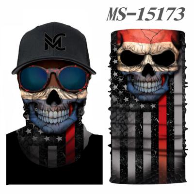 China Cotton 20 Design Anime Halloween Skull Printed Head Scarf Breathable Tubular Bandana Variety Sports Magic Quick-Drying Scarf for sale