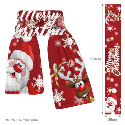 China Custom Made Lovely Snowflake Plush Shawl Series Theme Cotton 2022 Christmas Hot Selling Christmas Scarf for sale