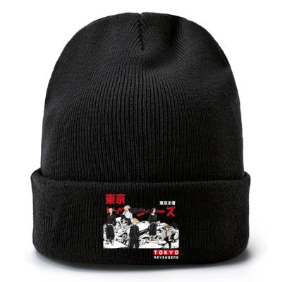 China Outer Avengers COMMON Anime Tokyo Cartoon Hip Hop Knitted Logo Hat Peripheral Hat Keep Current Tide Warm Knitted Hat for sale