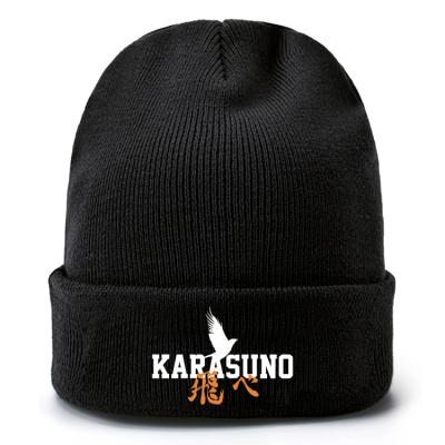 China Haikyuu anime cartoon hip JOINT peripheral hophat unisex cold proof keep warm short unisex knitted hat for sale