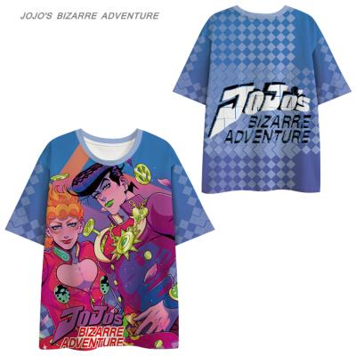 China Anti-wrinkle JoJo's Adventure 3D Digital Cosplay Printing Anime Bizarre T-shirt in Summer Unisex Round Neck Loose Top for sale