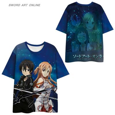 China 2022Summer Hot Sword Art Online Fashion Harajuku Anti-wrinkle Anime 3D Tops Printing Unisex Casual Cool Shirt Plus Size Tees for sale