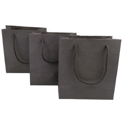 China Recyclable Black High Quality Paper Cardboard Paper Bag Christmas Gift Bag Custom Logo for sale