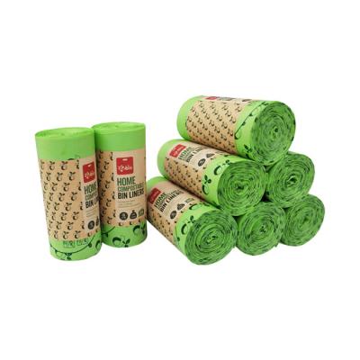 China Flat Top Compostable Garbage Bags Classic Paper Wrap Rolled for sale