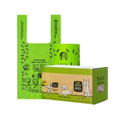 China Biodegradable Compostable Dog Poop Bags Eco Friendly Tie Handle Poop Bags for sale