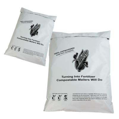 China Custom Logo Biologisch abbaubare Poly Mailers Tasche Öko-freundlich aus Maisstärke zu verkaufen