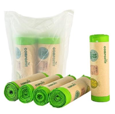 China Green Biodegradable Drawstring Trash Bags Non Toxic With Custom Logo for sale