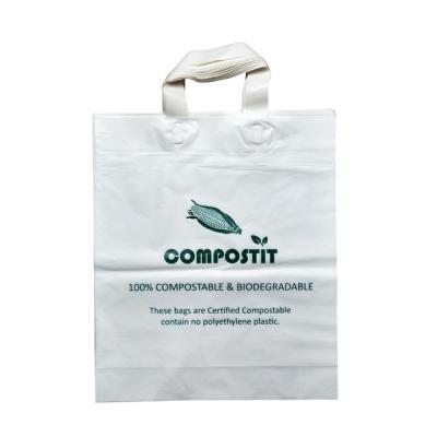 Chine Sacs de magasinage compostables réutilisables imprimés sur mesure avec poignée en boucle douce à vendre