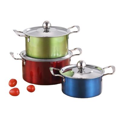 China Sustainable Cookware Set Home Kitchen 6pcs Casserole Stainless Steel Kitchen Cooking Pot Cookware Set for sale