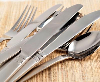 China Sustainable Knife Spoon Fork Set Black Gold Flatware 4PCS Stainless Steel Flatware Sets Cutery Set for sale