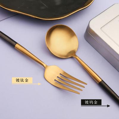 China Matte Gold Cutlery Cutlery Set Folding Portable Detachable Pocket Camping Travel Cutlery Set With Case for sale