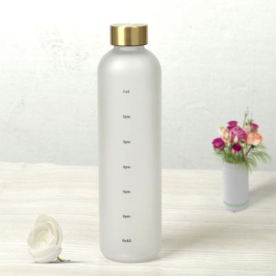 China Sustainable BPA FREE 32oz Custom Water Bottle Sports Drinking Bottle Plastic Bottles With Time Marker for sale