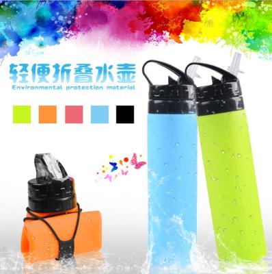 China Sustainable Wholesale Silicone Water Bottle Eco-Friendly Sport Collapsible Water Bottle for sale