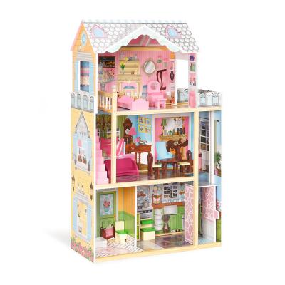 China Cartoon Surprise Wooden Doll Houses Bedroom Dollhouse Toys Pretend Play Educational Toys for sale