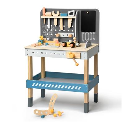 China TOY Tool Bench MODEL for Kids Toy Play Pretend Toys Tool Bench Workshop Workbench with Tool Kit Wooden Construction Bench Toy for sale