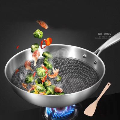 China Triple Sustainable Honeycomb Suspension Stainless Steel Induction Non-Stick Cookware for sale