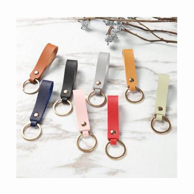 China Promotion Gift Creavity Logo Color PU Key Chain Custom Key Chain Leather With Gold Key Ring for sale