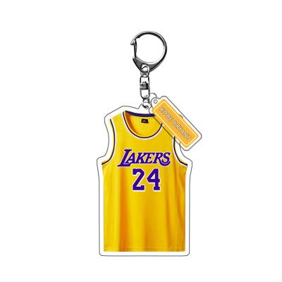 China Custom Acrylic Kobe Keychains Souvenir NBA Kobe Bryant Key Chain Souvenir Acrylic Gift For Fans for sale