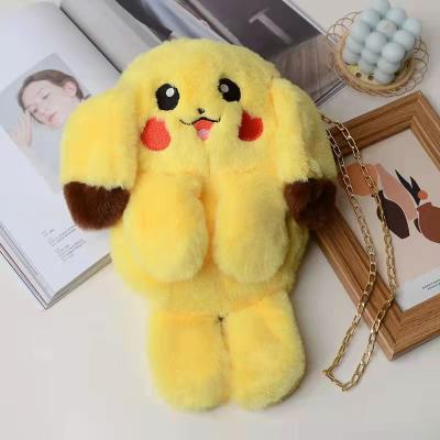 China 2022 New Design Plush PORTABLE Toddler Bag Toddler Pikachu Kids Backpack Ladies Furry Lady Bags Backpack for sale