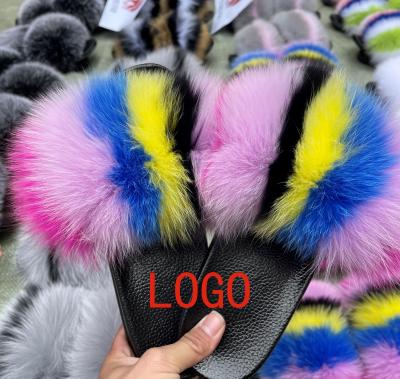 China CUSHIONING factory wholesale fur slippers 2022 women real smudge fur slippers for sale