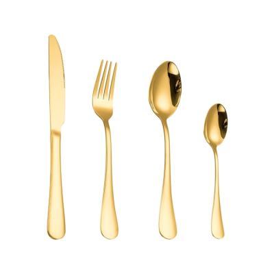 China Sustainable Factory Direct 24 Piece Customized Gift High Grade Gold Plated Stainless Steel Dinnerware Set for sale