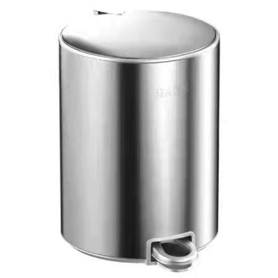 China New 9 Liter Stainless Steel Restaurant Hotel Household Pedal Viable Polishing Reusable Modern Reusable Trash Can for sale