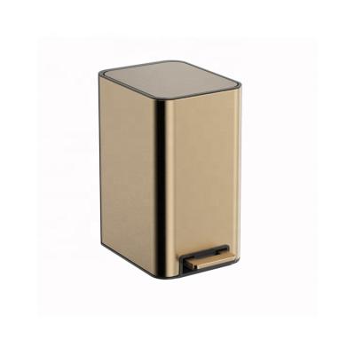 China Hot Selling New Style Stainless Steel 6L Pedal Trash Bin Desk Viable With Cover for sale