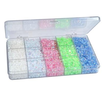 China High Quality Flatback Crystal Jelly AB Resin Rhinestone Kits 15 Hoop Mix Color Round Clear Loose Stones For Craft Accessories for sale