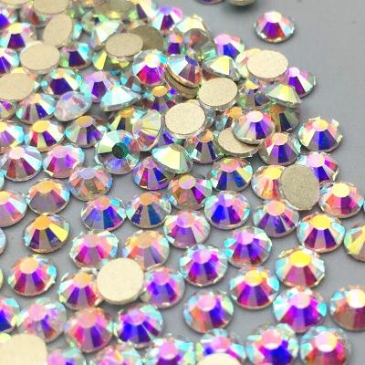 China Wholesale Flatback Gold Bottom Rhinestone AB Flatback Crystal Rhinestone For Nail Art Decoration Factory Direct Sale for sale