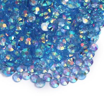 China Wholesale Flatback Glitter Rhinestones Bulk Sapphire Light Color AB Transparent Rhinestones For Bags DIY Art Crafts for sale