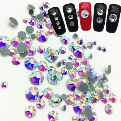 China Hot Sale 16 Facets AB Fix Cut Crystal Rhinestone Flatback Hot For Use Rhinestone Hoodie Wedding Dress Factory Direct Sales for sale