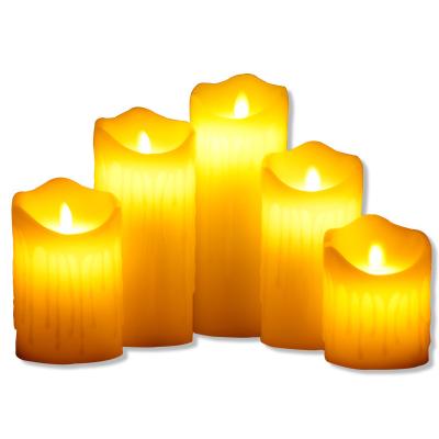 China Factory supply home decoration battery operated plastic LED festival yellow light flameless candles for party decor for sale