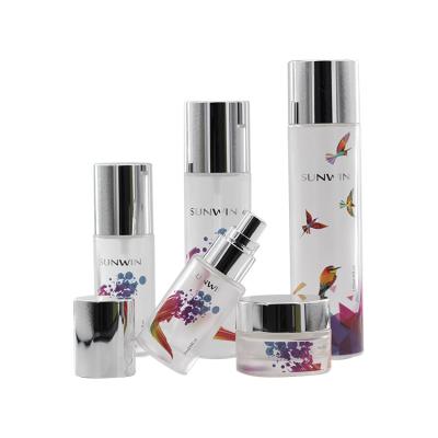 China Frost Cosmetic Body With Luxury Color Edition Packaging Lotion Bottle for sale