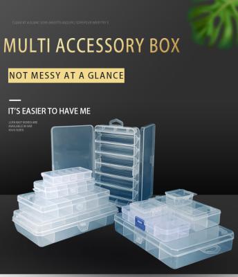 China PP Fishing 5 Grid Transparent Fishing Box Hard Plastic Storage Smallest Accessories Lure Box Packing Box for sale